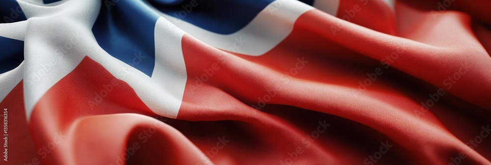 Poster National flag waving in the wind against a minimalistic background showcasing elegant fabric texture and soft natural lighting Generative AI