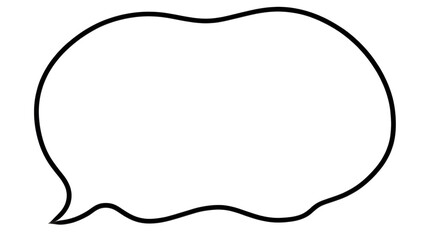 Illustration of Black Speech Bubble on Transparent Background Design