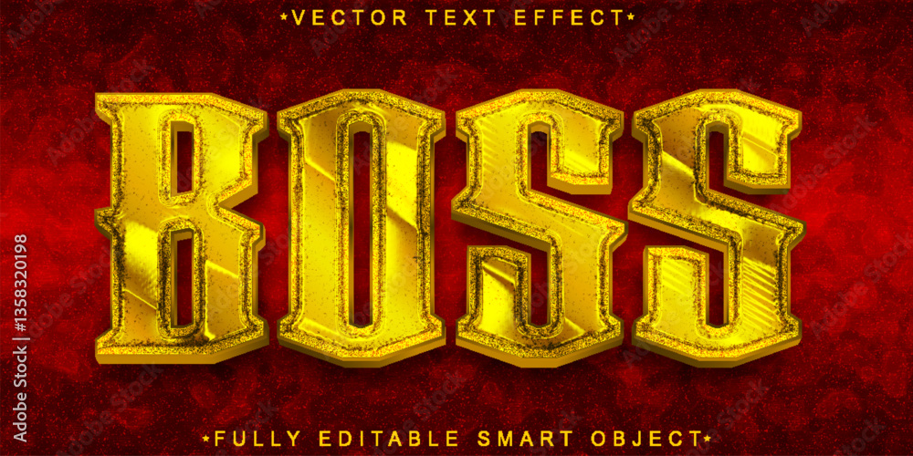 Poster golden boss vector fully editable smart object text effect