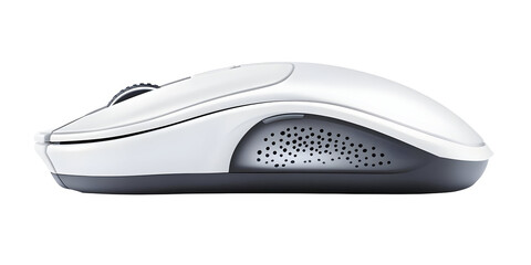 Isolated Photo White Computer Mouse Wireless Technology Accessory