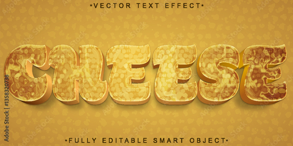 Poster cheese vector fully editable smart object text effect