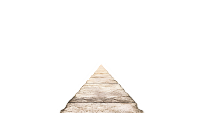 Isolated Transparent Background of Wooden Stairs Leading Upwards