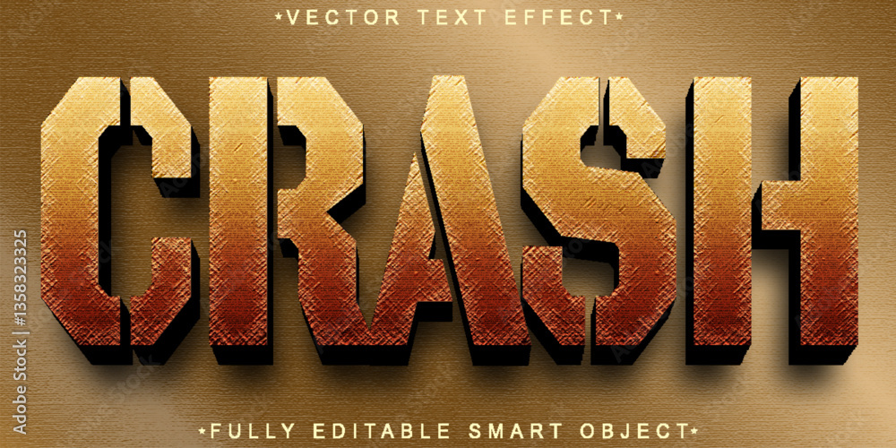 Poster worn crash crack vector fully editable smart object text effect