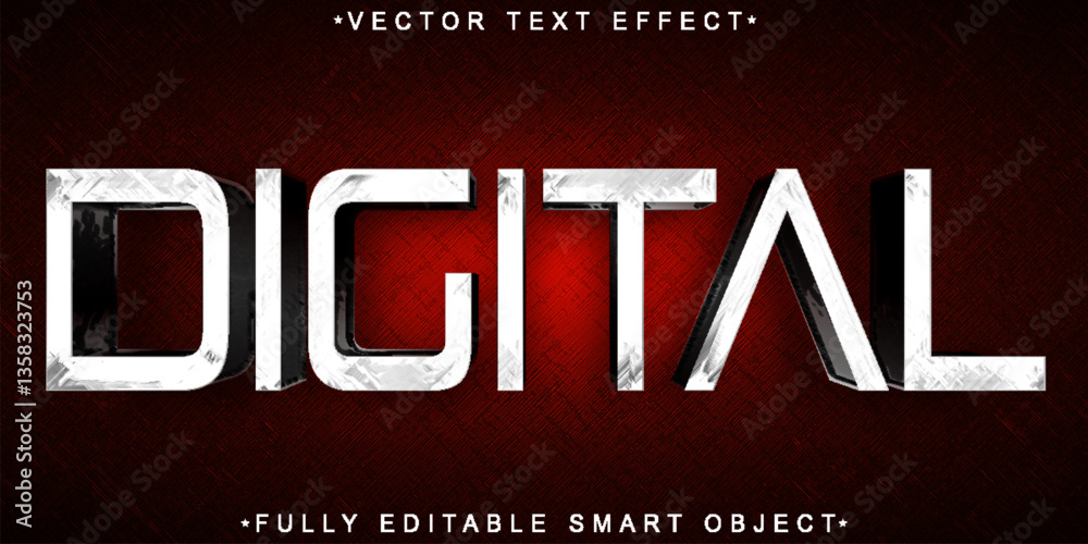 Poster Digital Vector Fully Editable Smart Object Text Effect