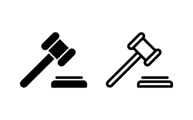 Gavel icon vector illustration. judge gavel sign and symbol. law icon. auction hammer