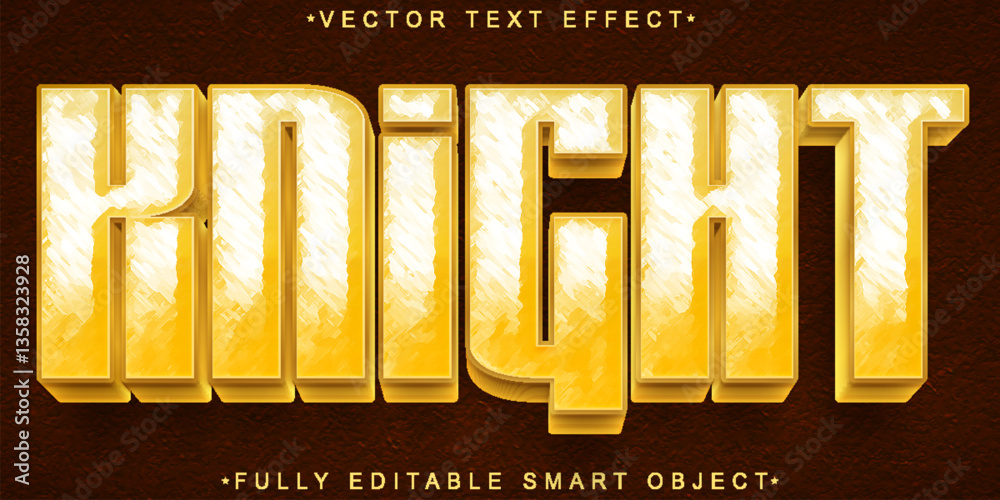 Poster knight vector fully editable smart object text effect