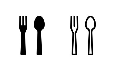 spoon and fork icon vector illustration. spoon, fork and knife icon vector. restaurant sign and symbol