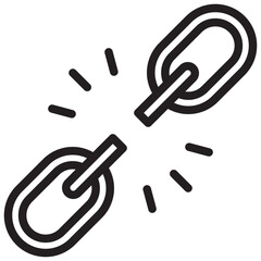 Broken Chain Outline Icon