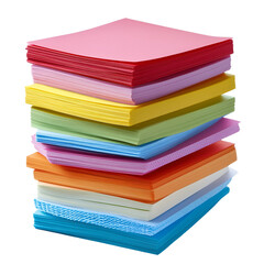 Stack of colorful paper pads stationery supplies office rainbow bright
