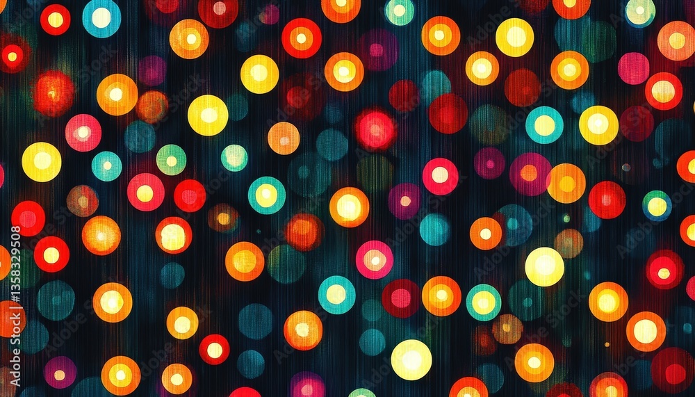 Aufkleber colorful bokeh lights create a festive atmosphere in a dark setting during a celebration at night