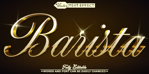 Shiny Barista Vector Editable Text Effect Template