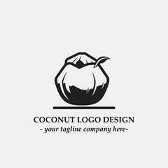 coconut illustration for logo company black and white vector image