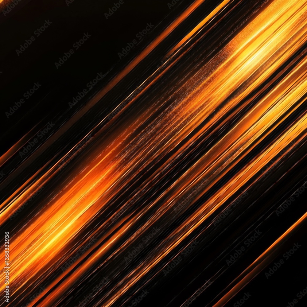 Leinwandbilder golden cascade: abstract lines of warm light flow across a dark canvas, creating a dynamic and capti