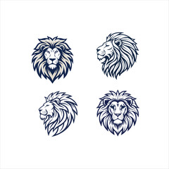 Lion Head Logo Design template vector