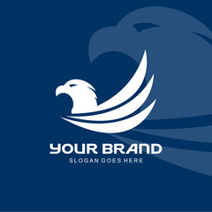 Fototapeta premium Eagle head logo for your brand identity with additional tagline