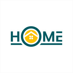 Simple modern Home logo with a house icon inside the letter O