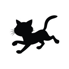 black cat jumping