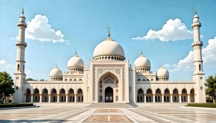 Obraz premium Mosque illustration. Islamic arabian