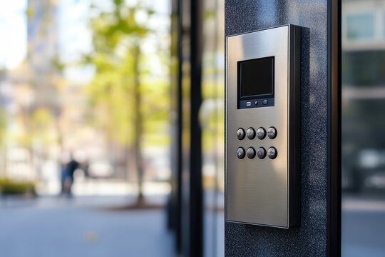 Modern outdoor wireless intercom for visitor communication standalone metal panel for managing access