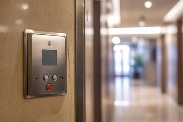 Naklejka premium Room entry electronics light control intercom air conditioning and card access