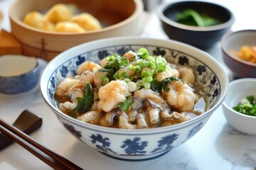 Stir fried squid with a homemade Chinese meal
