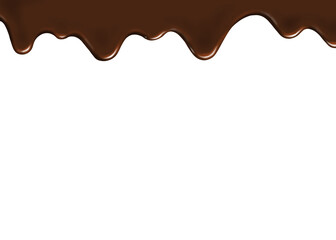 とろけるチョコレートが垂れて落ちてくる背景イラスト