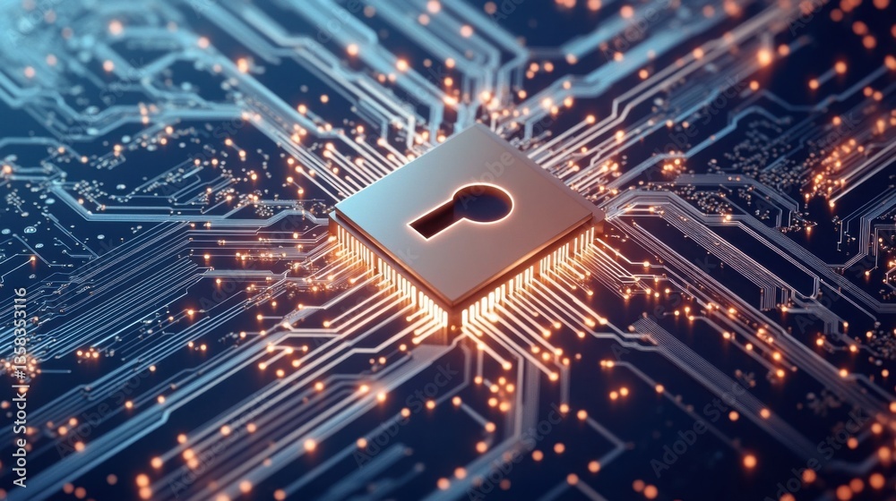 Aufkleber Bright Abstract Representation of Data Encryption in 3D Visualization