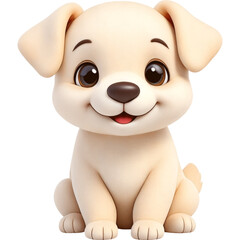 Adorable Cartoon Puppy Sitting