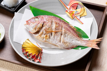 お祝い事の時の鯛の塩焼き