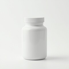 Minimal white plastic bottle on a clean background, perfect for packaging design concepts.