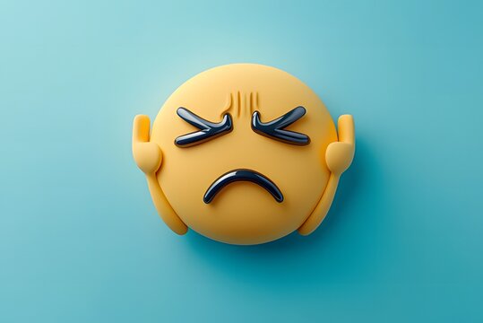 A Face-Palm Emoji Displaying Frustration Against a Soft Pastel Blue Background.
