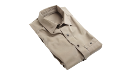 Beige folded shirt isolated on transparent background