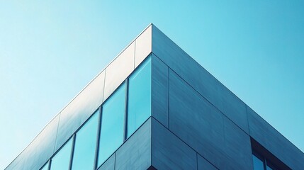 Sleek Minimal Architecture with Contemporary Design Against Blue Sky