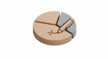 Analyzing Pie Chart Data with Pencil Markings on Beige Background