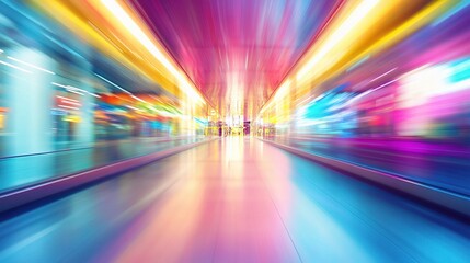 Blurred Vibrant Background of a Shopping Mall Atmosphere