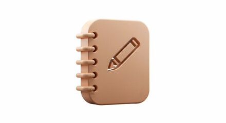 Notebook with Pencil Icon for Note Taking and Writing