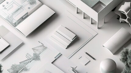 Minimalistic Portfolio Layout with Gray Accents and Simple Design