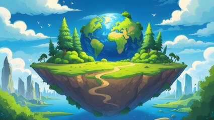 World Earth Day Illustration Background 2025.