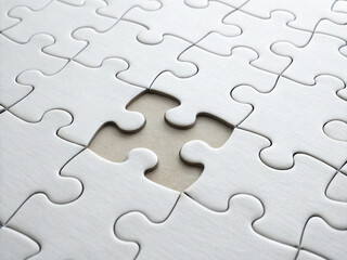 White Puzzle with Missing Piece