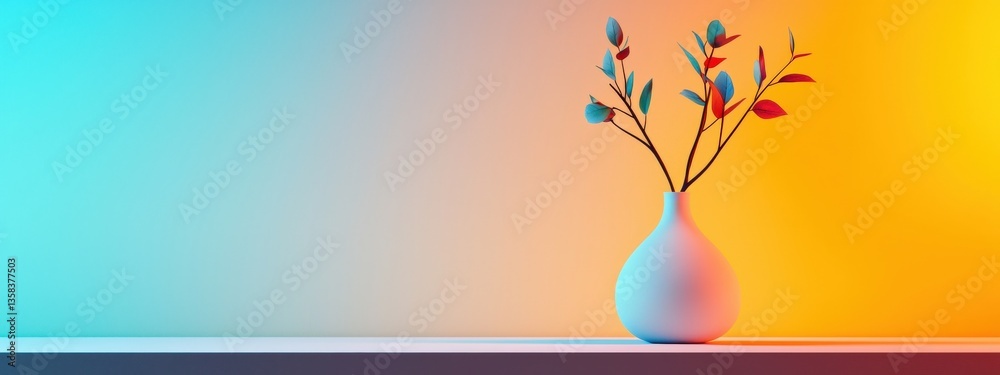 Poster a vase blending into the background with a gradient effect