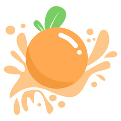 orange juice splash vector