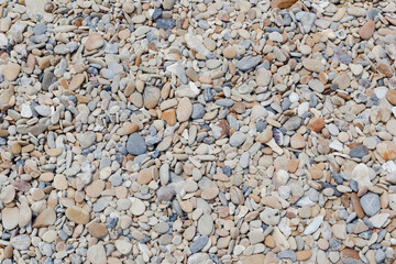 pebble stone floor on the beach in summer, Use as a beautiful natural background, Suitable for designing