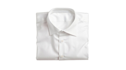 Folded white dress shirt isolated on transparent background