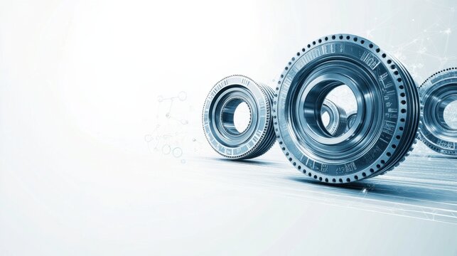 Modern Industrial Ball Bearings with Futuristic Technology Concept