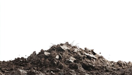 Natural Earth Pile on White Background – HD 3D Rendering