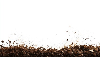 Realistic Pile of Soil on White Background – 3D Render