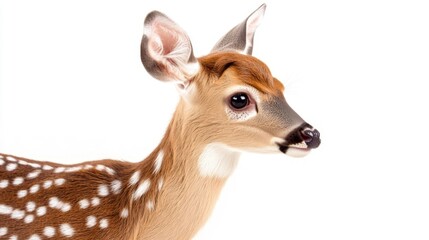 Obraz premium Close-up Profile of a Young Whitetail Deer Fawn