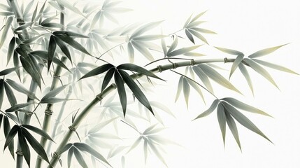 Fototapeta premium Exquisite antique ink bamboo artwork showcasing traditional Chinese artistry.