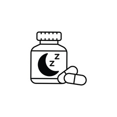 Sleeping Pills icon design with white background stock illustration
