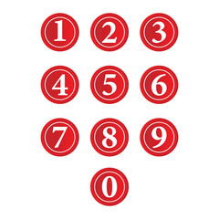 set of numbers and symbols icons. number icon on white background.